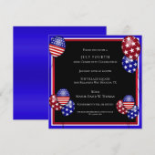 Patriottische ballon versierd op 4 juli kaart (Voorkant / Achterkant)