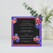 Patriottische ballon versierd op 4 juli kaart (Staand voorkant)