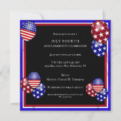 Patriottische ballon versierd op 4 juli kaart (Voorkant)