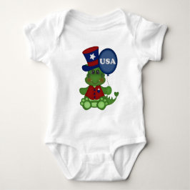 Patriottische ballondraak baby unisex romper