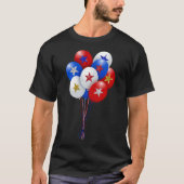 Patriottische ballonnen met sterren Faux Glitter B T-shirt (Voorkant)