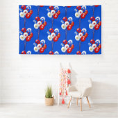 Patriottische ballonnen rood, wit en blauw patroon spandoek (Insitu)