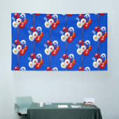 Patriottische ballonnen rood, wit en blauw patroon spandoek (Beurs)