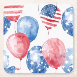 Patriottische ballonnen van de VS Kartonnen Onderzetters