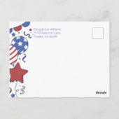 Patriottische Ballonnen Vierde juli Party Uitnodig Briefkaart (Achterkant)