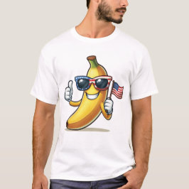Patriottische banaan 4 juli Amerikaanse vlag VS T-shirt