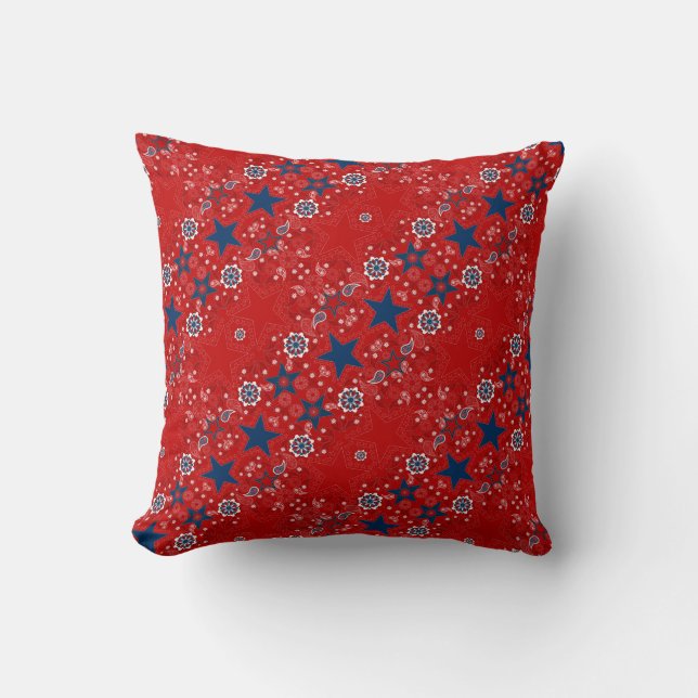 Patriottische Bandana Americana Kussen (Voorkant)