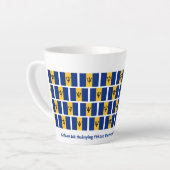 Patriottische Barbados vlag gastvrijheid Latte Mok (Linkerhoek)