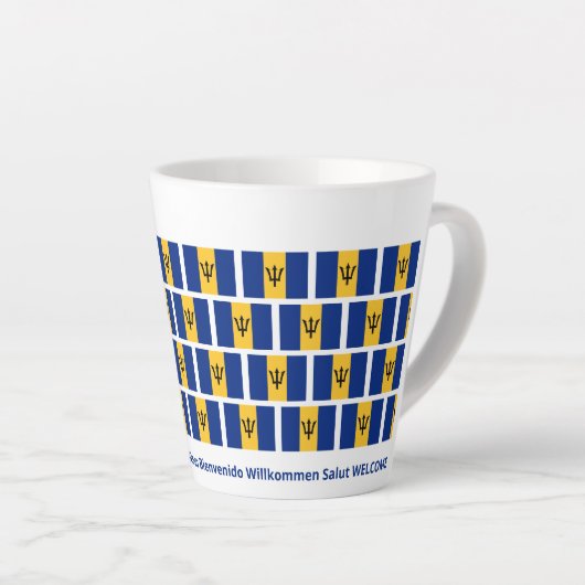 Patriottische Barbados vlag gastvrijheid Latte Mok (Rechterhoek)