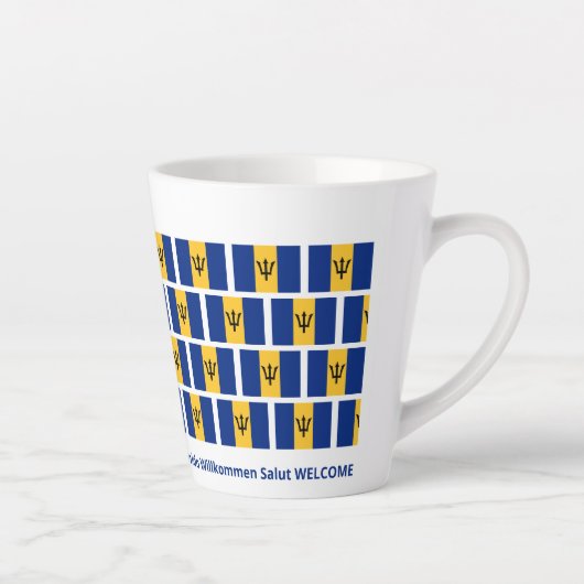 Patriottische Barbados vlag gastvrijheid Latte Mok (Rechts)
