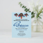 Patriottische Barbecue Bovenrand Halve Bloemen Kaart (Staand voorkant)