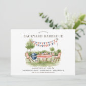 Patriottische barbecue in de achtertuin  kaart (Staand voorkant)