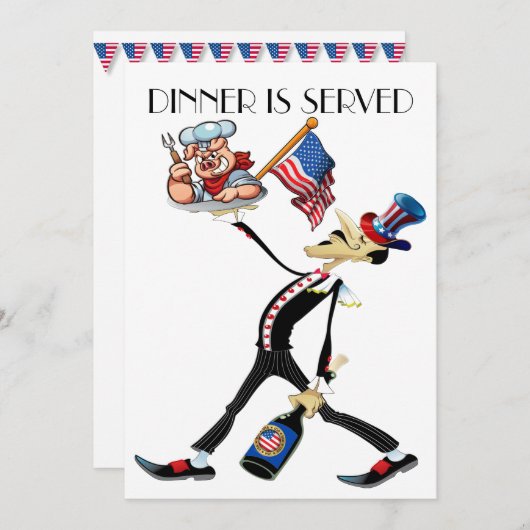 Patriottische barbecue kaart (Voorkant / Achterkant)