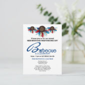 Patriottische Barbecue Top Border Halve bloemen Kaart (Staand voorkant)