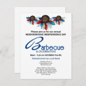 Patriottische Barbecue Top Border Halve bloemen Kaart (Voorkant / Achterkant)