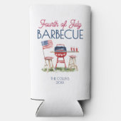 Patriottische Barbecue Vlag 4 juli Zomerfeest Seltzer Blikjeskoeler (Achterkant)