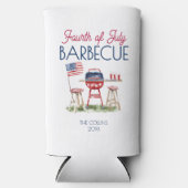 Patriottische Barbecue Vlag 4 juli Zomerfeest Seltzer Blikjeskoeler (Voorkant)