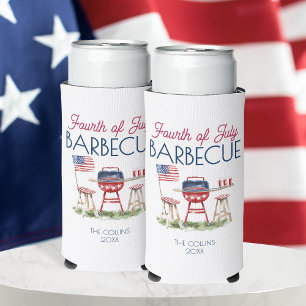 Patriottische Barbecue Vlag 4 juli Zomerfeest Seltzer Blikjeskoeler