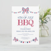 Patriottische Barbeque 4 juli BBQ Summer Party Kaart (Staand voorkant)