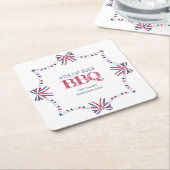 Patriottische Barbeque 4 juli BBQ Summer Party Kartonnen Onderzetters (Schuin)