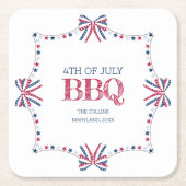 Patriottische Barbeque 4 juli BBQ Summer Party Kartonnen Onderzetters (Voorkant)