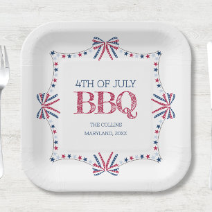 Patriottische Barbeque 4 juli BBQ Summer Party Papieren Bordje
