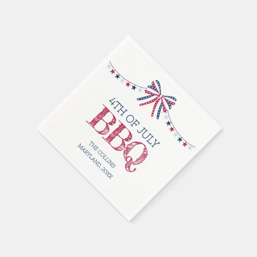 Patriottische Barbeque 4 juli BBQ Summer Party Servet (Hoek)