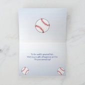 Patriottische Baseball Fathers Day Card Kaart (Binnen)