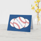 Patriottische Baseball Fathers Day Card Kaart (Gele Bloem)
