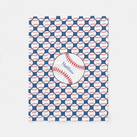 Patriottische Baseball Fleece Blanket Deken (Voorkant)