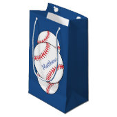 Patriottische Baseball Gift Bag Klein Cadeauzakje (Voorkant Gekanteld)