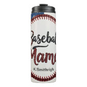 Patriottische Baseball Mama Style Thermosbeker (Voorkant)
