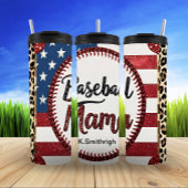 Patriottische Baseball Mama Style Thermosbeker
