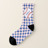 Patriottische Baseball Red White Blue Socks Sokken (Links - buitenkant)