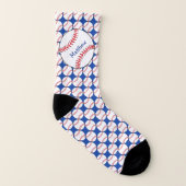 Patriottische Baseball Red White Blue Socks Sokken (Rechts - buiten)