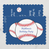 Patriottische Baseball Verjaardag Party Uitnodigin Kaart (Voorkant / Achterkant)