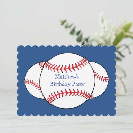 Patriottische Baseball Verjaardag Party Uitnodigin Kaart (Staand voorkant)