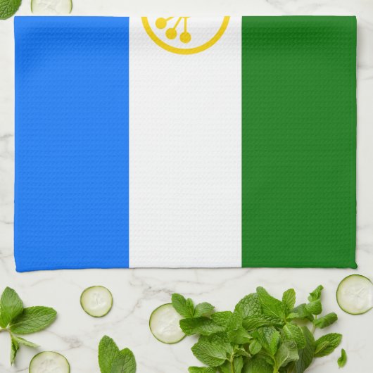 Patriottische bashkortostan Flag Kitchen Towel Theedoek (Gevouwen)