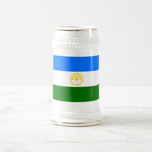 Patriottische Bashkortostan Vlag Bierpul (Center)