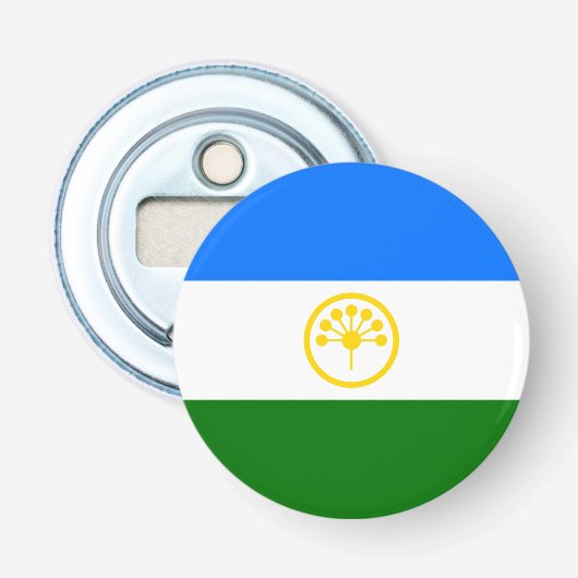 Patriottische Bashkortostan Vlag Button Flesopener (Voorkant)
