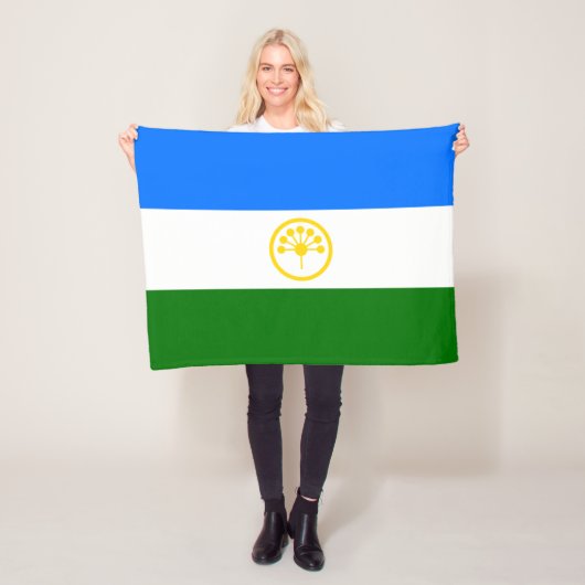 Patriottische Bashkortostan Vlag Fleece Dekbed Deken (In situ)