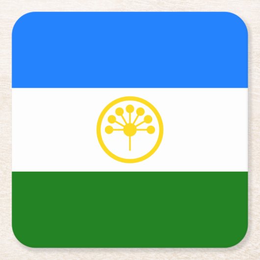 Patriottische Bashkortostan Vlag Kartonnen Onderzetters (Voorkant)
