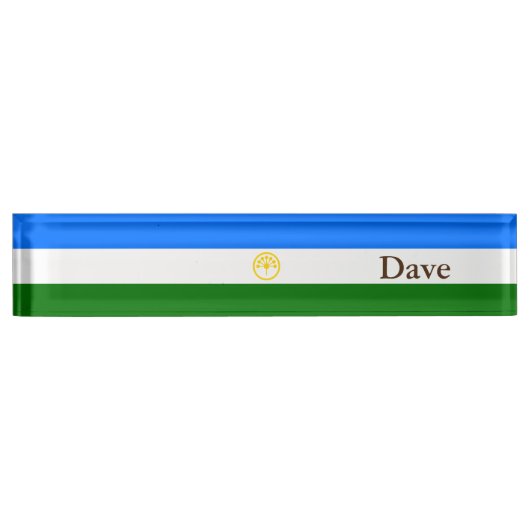 Patriottische Bashkortostan Vlag Naambordje (Voorkant)