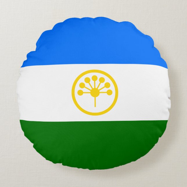 Patriottische Bashkortostan Vlag Rond Kussen (Voorkant)