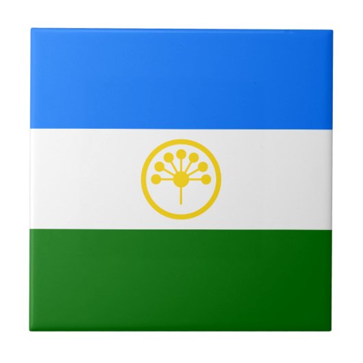 Patriottische Bashkortostan Vlag Tegeltje (Voorkant)