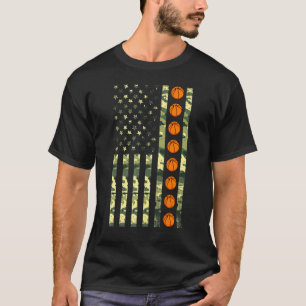 Patriottische basketballer USA Amerikaanse vlag Pr T-shirt