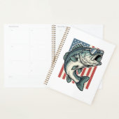 Patriottische Basservisvangbril Vintage Vector D Planner (Display)