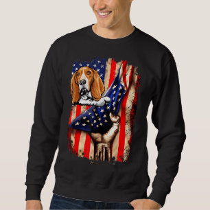 Patriottische Basset Hound Amerikaanse Flag Hond Trui