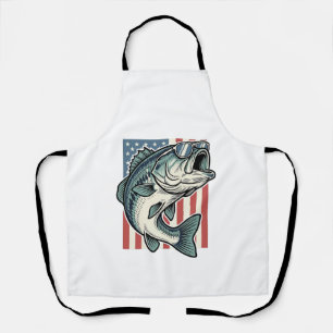 Patriottische Bassvisserszonnebril Vintage Vector Schort