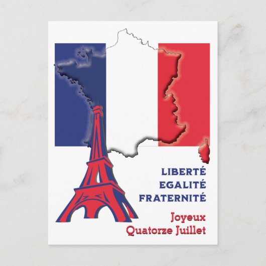 Patriottische BASTILLE DAG Franse vlag Briefkaart (Voorkant)